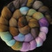 Hand painted Corriedale cross Romney Spinning fiber 4 oz