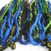 Dread Fall Set. Synthetic dreadlock extensions. synthetic dreads. Dread falls. Green Black and Blue dreads. Ready to Ship. Instant dreads