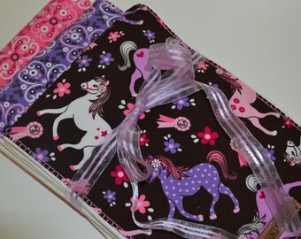Western Cowgirl Baby Burp Cloths Set of 3