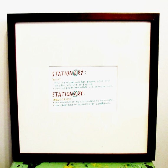 Items similar to Stationery/Stationary Definition original on Etsy
