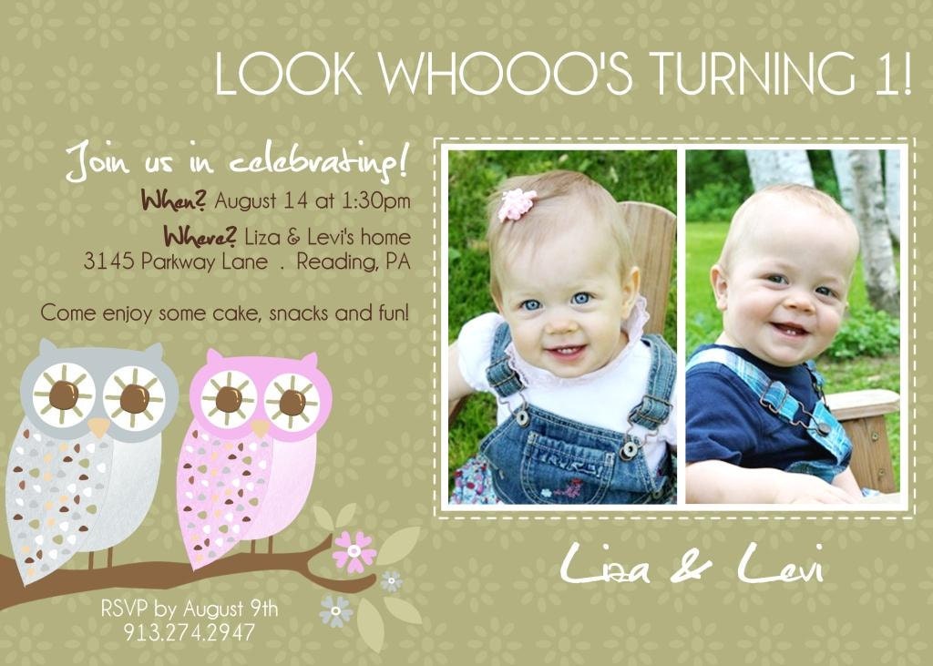 1St Birthday Invitation Wording For Twins 3