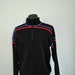 Vintage Ski Athletic Sweater Sweatshirt Soft Black Red Blue Striped Slim LARGE