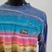 Vintage Long Sleeve TShirt Faded Neon Tie Dye California Surfing Blue Purple Aqua XL