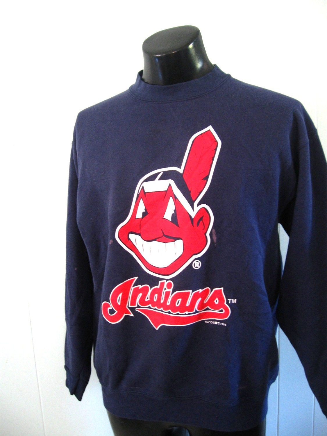 90s Cleveland Indians Sweatshirt Vintage Ohio Baseball Navy