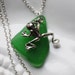 Lil Frog Green Seaglass with Frog Charm on Sterling Necklace