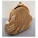 Vintage 1960's Evening Purse Clutch // Gold Lame // Pleated Shell