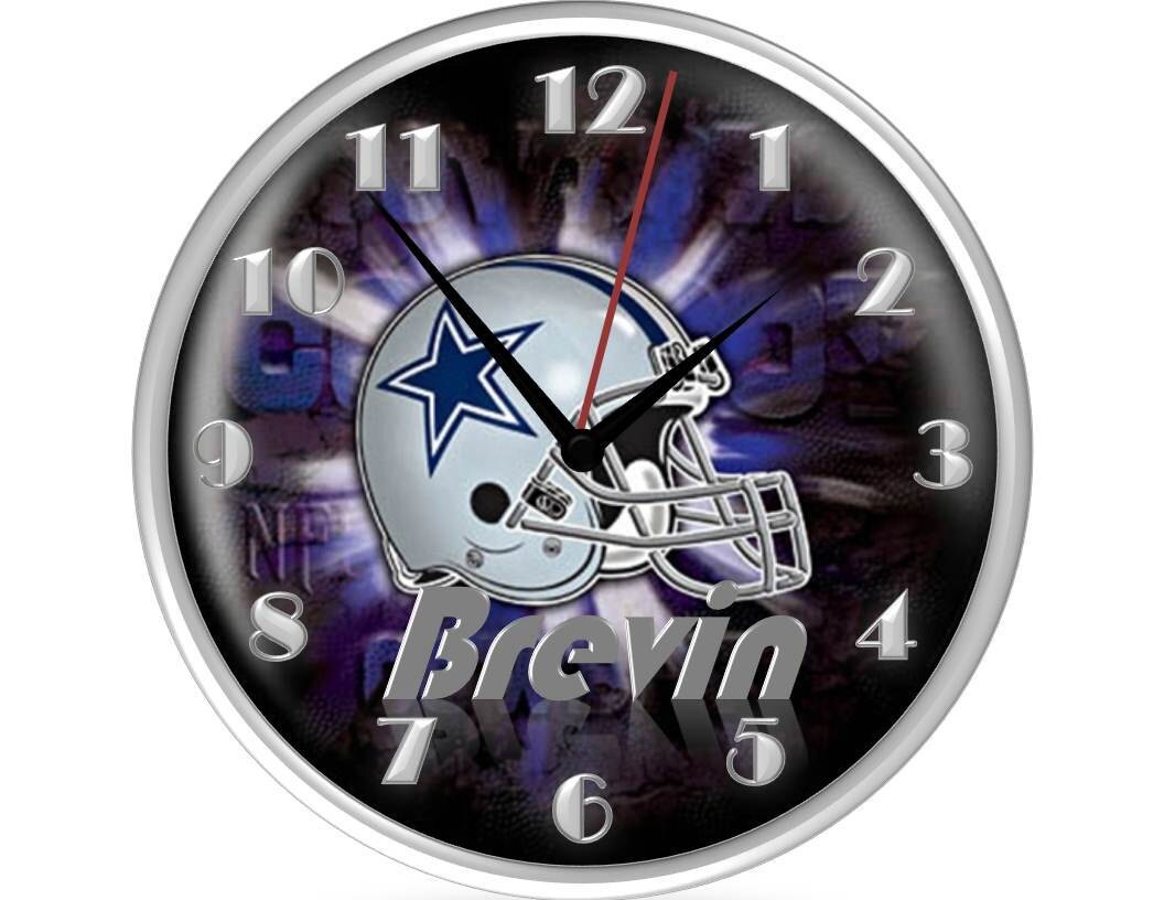 Dallas Cowboys III Wall Clock Personalized by debbieshine