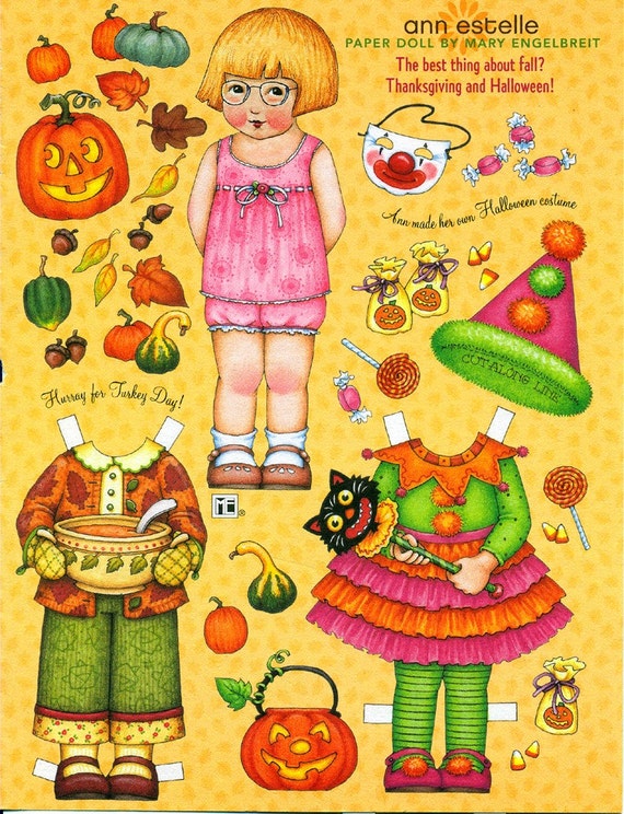 Items similar to Uncut Paper Doll by Mary Engelbreit Halloween and ...