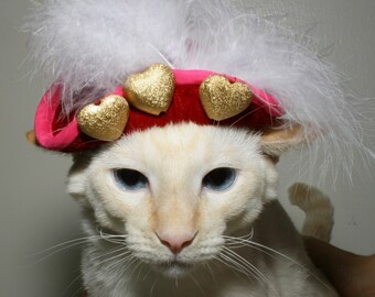Cute hat for dog or cat with gold heart