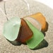 Top drilled Seaglass in Mixed Colors. 5 Pieces. Seafoam, Aqua, Green, Amber & Brown. Charm Sized.