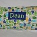 Nap Mat - Monogrammed Owls Nap Mat with Navy Double-sided Minky or Minky Dot Blanket