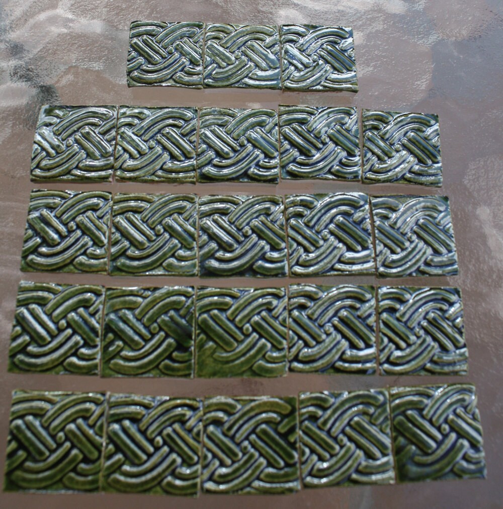 RESERVED for janfan346 Celtic knot ceramic tiles set of 41