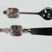 Hostess Set Chunky Cheese Knife and Jelly Spoon Serving Set Pink Beaded