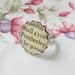 Pemberley Ring. Pride and Prejudice Vintage Book Page. Jane Austen. Jewellery by dspdavey on Etsy