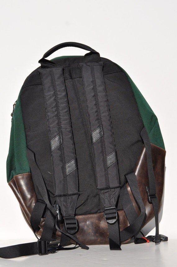 vintage BACKPACK with leather bottom LL BEAN indie daypack day