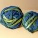 Recycled Tshirt Yarn - Dark blue tie dye - 19 yds - RT532