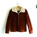 Rust Corduroy Jacket with Shearling Lining Womens Small - Vintage 1970s