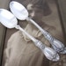Antique L Monogram Five O'Clock Spoons, Sharon 1910 by 1847 Rogers Bros, Silverplate