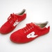 Vintage sneakers / 1970s red and white canvas / size 38/7.5