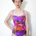Vintage floral one piece bathing suit / size S