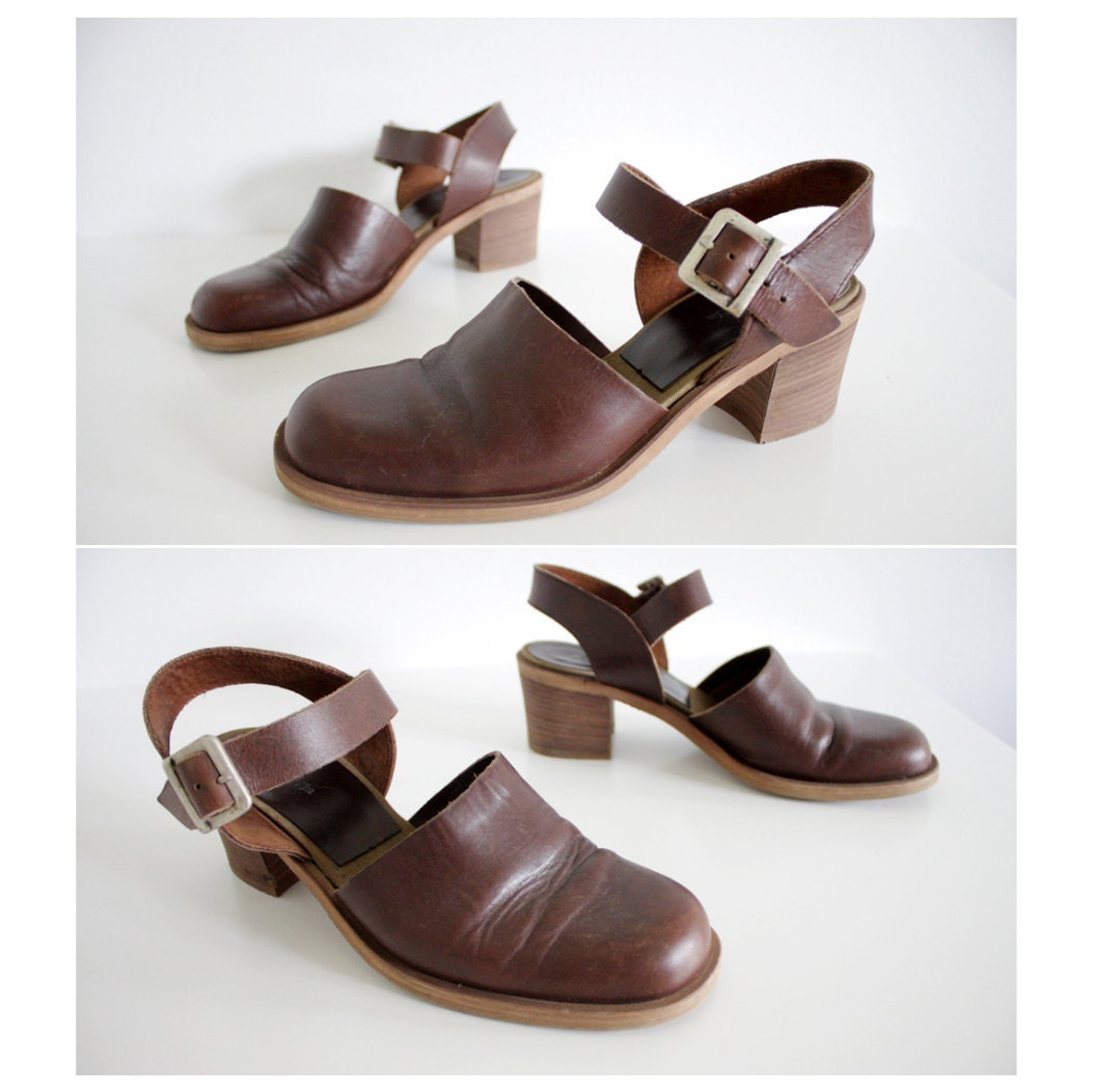 Vintage shoes. chestnut brown 1990s mary janes. size by nemres