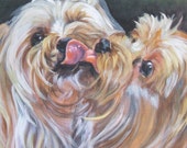 Yorkshire Terrier yorkie dog art CANVAS print of LA Shepard painting 12x16 Yorkshire Terrier yorkie dog art CANVAS print of LA Shepard painting 12x16