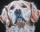Golden Retriever art print CANVAS print of LA Shepard painting 12x16 Golden Retriever art print CANVAS print of LA Shepard painting 12x16