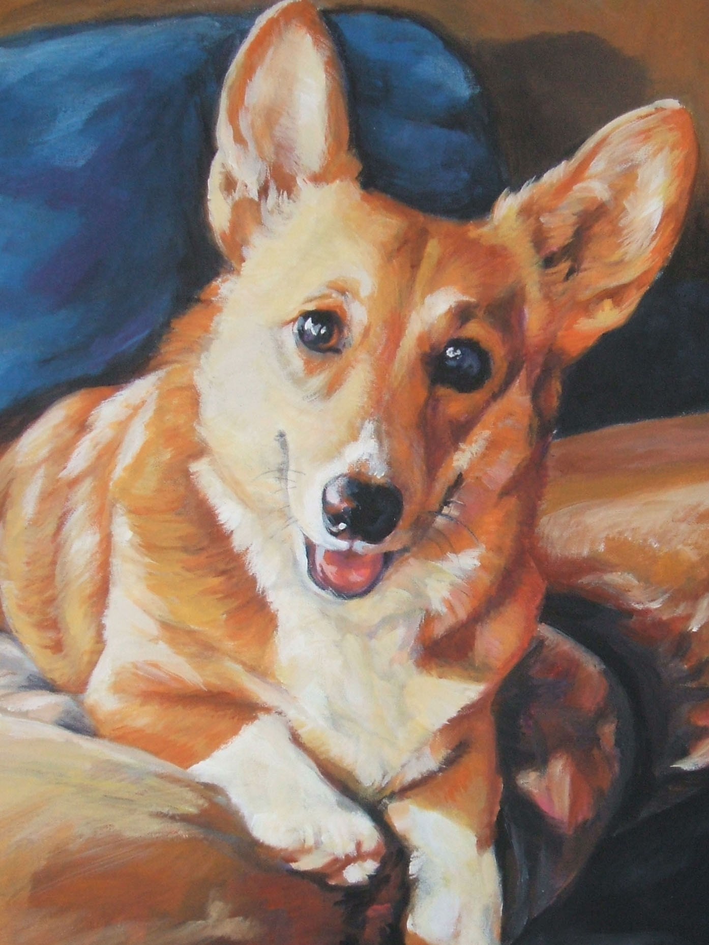 Pembroke Welsh CORGI dog ART portrait canvas PRINT of