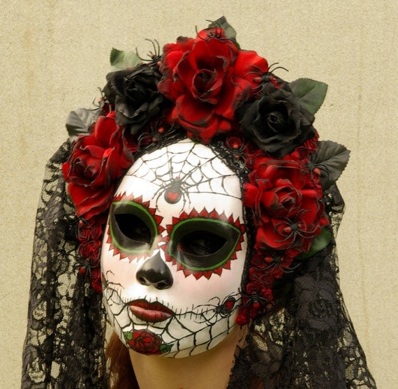 Viuda Negra Mask Day of the Dead full faced mask with