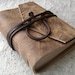 Mini Leather Journal, Distressed Brown, handmade journal by Dancing Grey Studio on Etsy