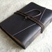 Leather Journal, Midnight Blue/Navy with tan stitching, handmade journal by Dancing Grey Studio on Etsy