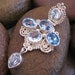 Balinese sterling Silver Topaz Pendant / silver 925 / Bali handmade jewelry / 1.80 inch long