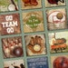 Sports Vintage / Football / Baseball / Basketball / Others - 1x1 Inch Square Tiles Digital JPG Collage Sheet