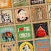 Circus / Big Top / Vintage Clowns / Circus Animals - 1x1 Inch Square Tiles Digital JPG Collage Sheet