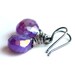 Unicorn Tears - Purple Gemstone Earrings Mystic Chalcedony Wire Wrapped on Oxidized Sterling Silver