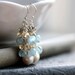 Seaside Wedding Earrings Cluster Gemstone and Pearl Earrings with Aquamarine, Citrine and Smoky Quartz - June November Birthstone
