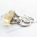 Yellow Earrings Lemon Quartz Gemstone Earrings Wire Wrapped in Sterling Silver - Lemon Drop Summer Fashion