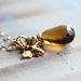 RESERVED Gold Bee Necklace Whiskey Quartz, Gold Honey Bee Charm and Gold Chain - Queen Bee