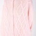 Vintage 1960s Pastel Pale Pink Sweater Cardigan Chunky Knit Crochet m 1950s