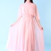 SALE Vintage Pink Chiffon Ethereal Goddess Gown Maxi Dress M L 1960s