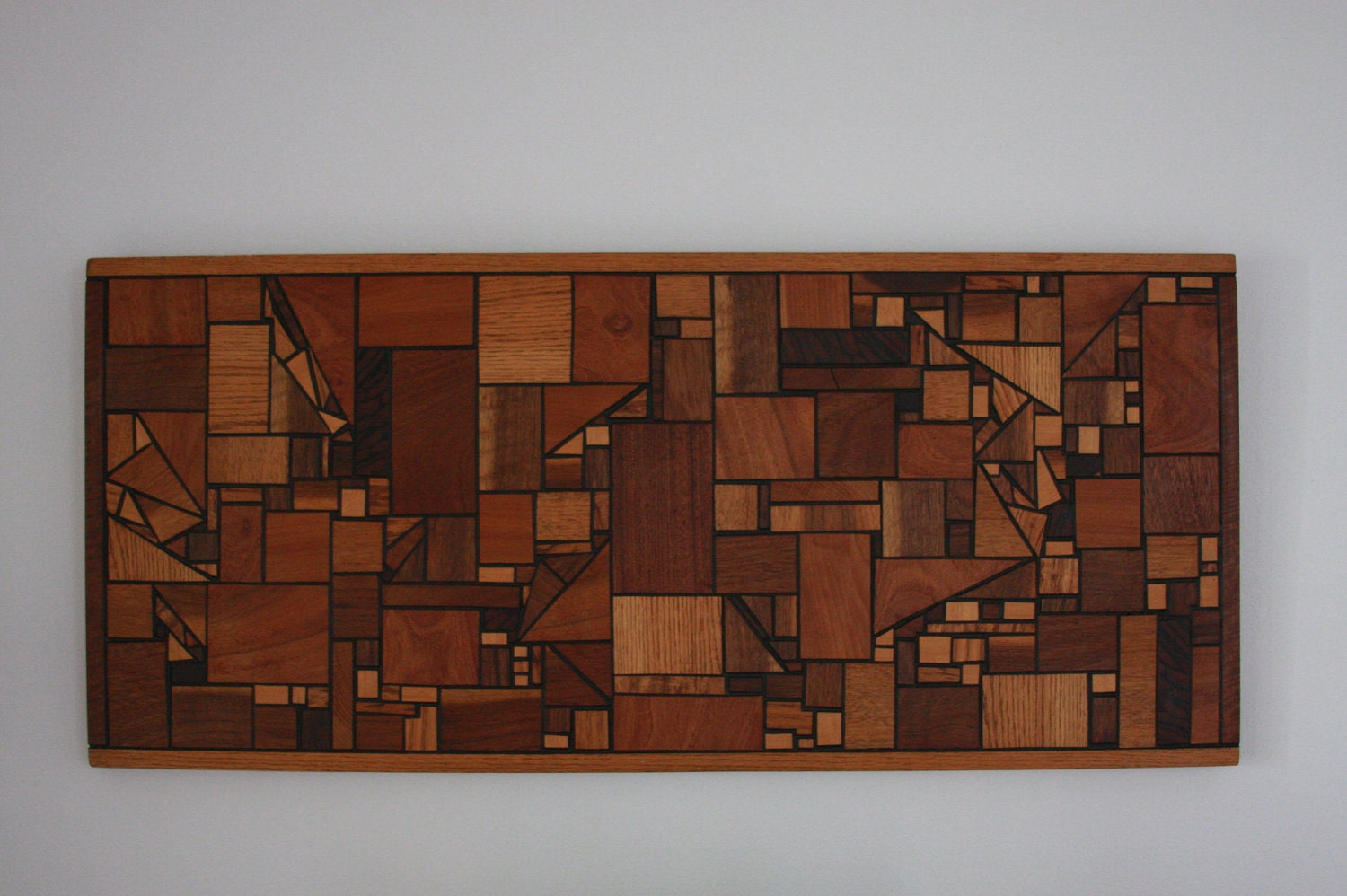 Vintage Mid Century Modern Wood Wall Art Hanging Geometric