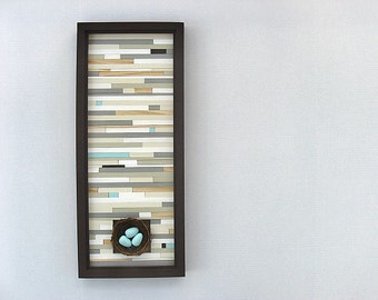 Wood Wall Art - Birds Nest - Home Decor - Wall Hanging - Modern Rustic Wood Wall Art Sculpture