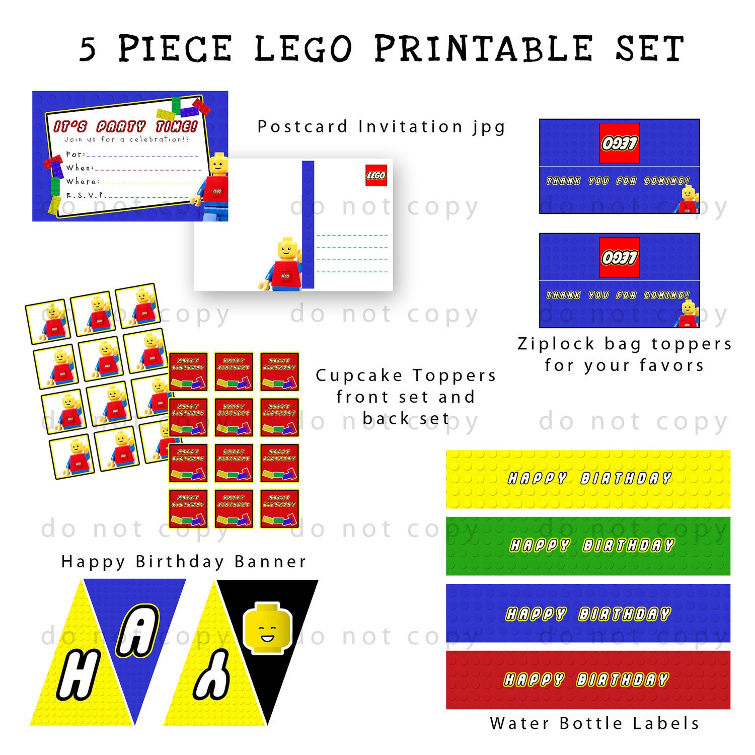 Lego Party Printable Set