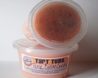 Two Large Soy Tart Tubs - PINK COTTON CANDY