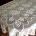Tablecloth NEW Lace Bone Cream Deep Big Mod Daisies FLOWERS Large 90 inches
