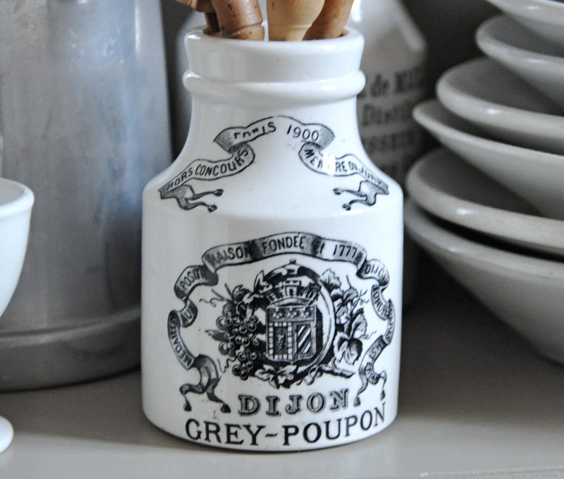 antique french mustard jar