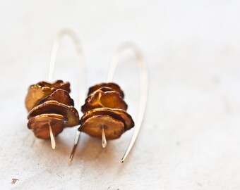 Modern Simple Earrings14K Goldfilled Organic Keishi Petal Keshi Pearls minimal chic Terracota Minimalist design