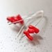Earrings Argentium Sterling Silver Red Coral Modern Minimalist Jewelry tbteam rusteam