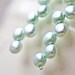 Long Dangle Earrings Light Green Pearl Mint Teal Argentium Sterling silver pastel tbteam