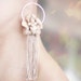 Long Bridal Earrings Vintage French Lace Tassel Fringe Champagne Beige Shabby Chic pastel romantic tan tbteam